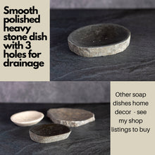 Load image into Gallery viewer, Black Marble Soap Dish Bathroom Stone Soap Holder
