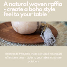 Load image into Gallery viewer, Raffia Fringe Boho Style Placemat Rustic Table Decor

