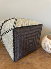 Load image into Gallery viewer, Tribal Beaded Cream and Black Storage Box
