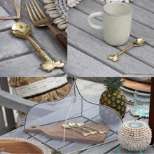 Load image into Gallery viewer, Gold Brass Pineapple Twisted Handle Teaspoon | Single Tea Spoon
