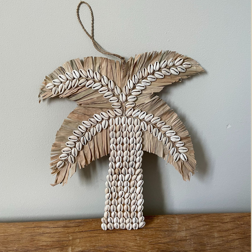 Palm Tree Shell Wall Art | Boho Home Natural Wall Hanging