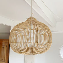 Load image into Gallery viewer, Round Bulb Shaped Basket Lampshade | Rattan Ceiling Pendant
