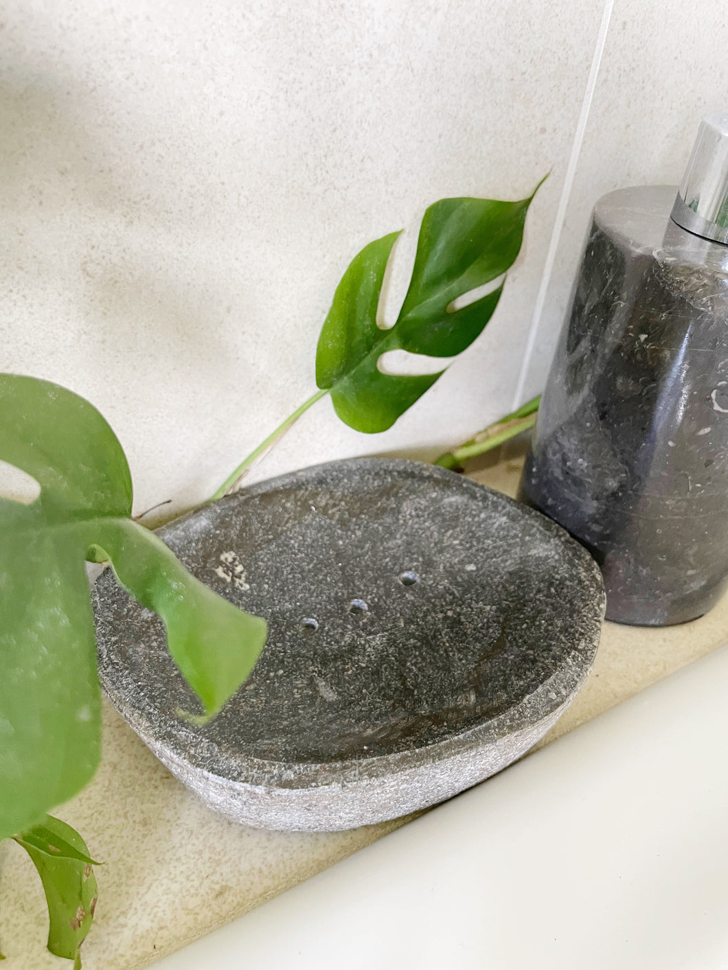 Black Marble Soap Dish Bathroom Stone Soap Holder
