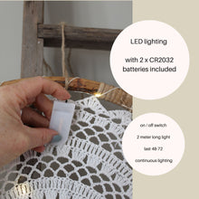 Load image into Gallery viewer, Light up Macrame and Bamboo Hoop Wall Hanging
