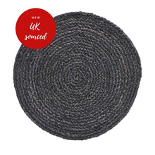 Load image into Gallery viewer, Round Grey Placemat Grey Blue Set of 4
