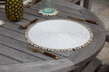 Load image into Gallery viewer, Round Cowrie Shell Wicker Placemat
