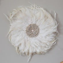 Load image into Gallery viewer, Feather and Shell Wall Art White JuJu Wall Decor
