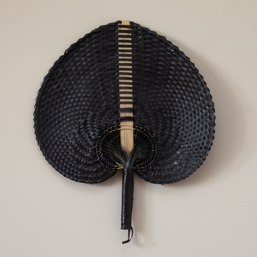 Bamboo Handwoven Fan Black