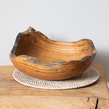 Load image into Gallery viewer, Large Rustic Wooden Bowl Teak
