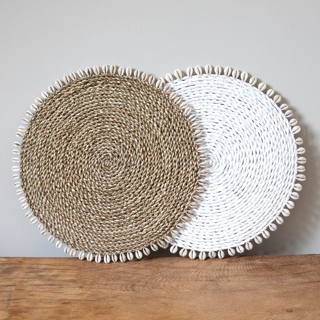 Round Cowrie Shell Wicker Placemat