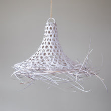 Load image into Gallery viewer, White Straw Wicker Woven Fringe Lampshade
