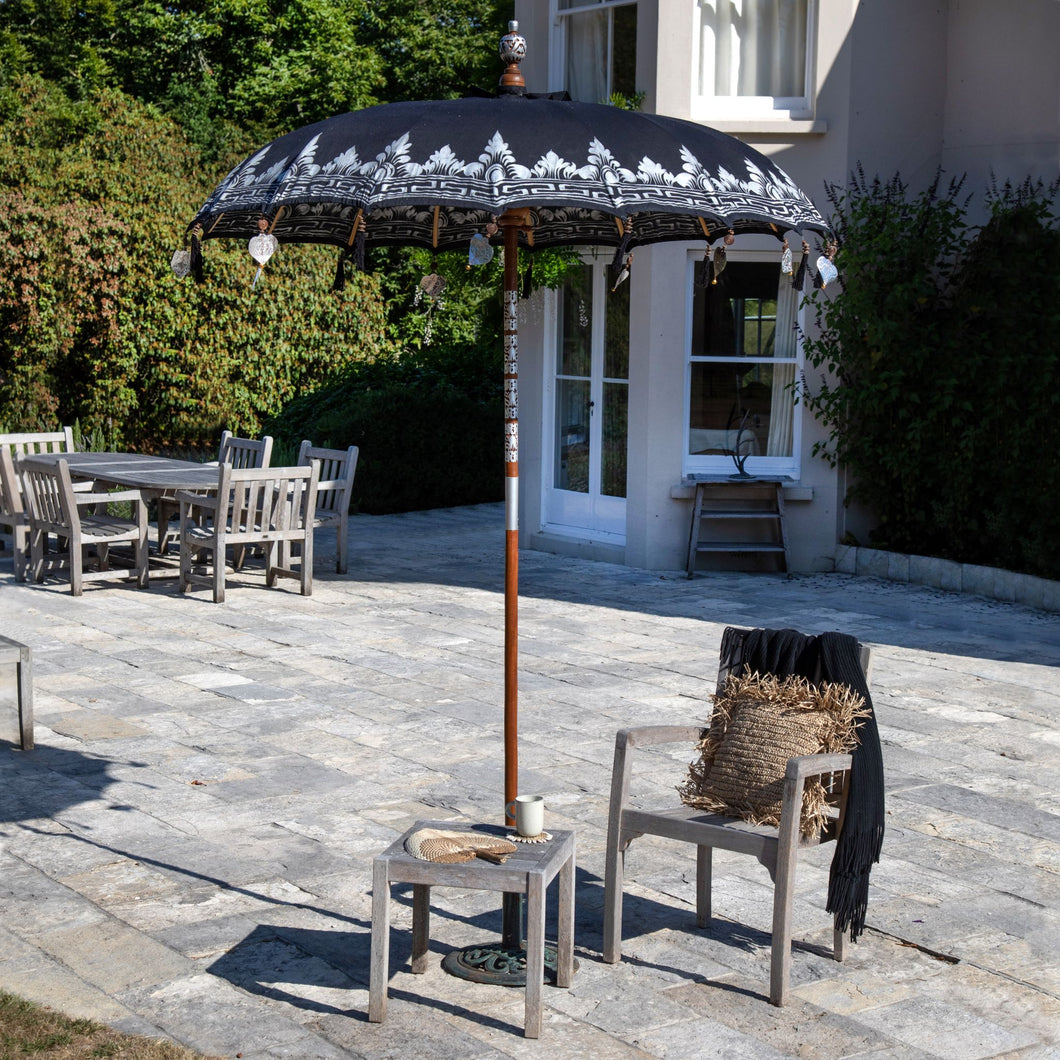 Black Wooden Garden Umbrella