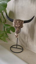 Load and play video in Gallery viewer, Ceramic Cow Skull Ornament
