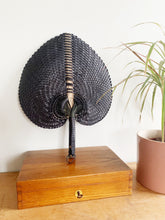 Load image into Gallery viewer, Bamboo Handwoven Fan Black

