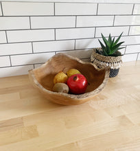 Load image into Gallery viewer, Large Rustic Wooden Bowl Teak
