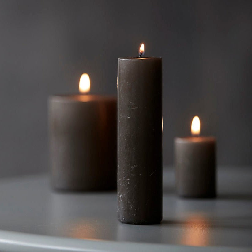 Grey Pillar Candle Medium