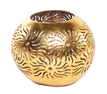 Load image into Gallery viewer, Candle Lantern Coconut Tea light Candle Holder Gold
