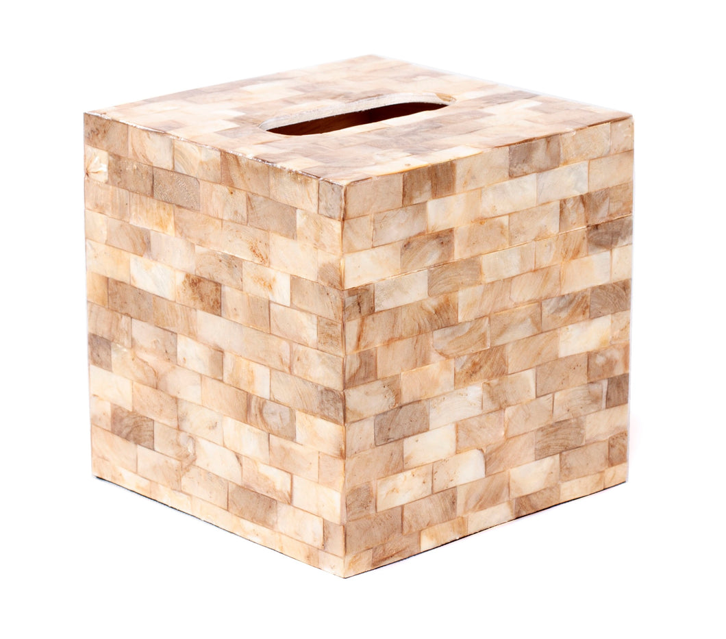 Gold Shell Tissue Box Cover Cube