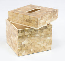Load image into Gallery viewer, Gold Shell Tissue Box Cover Cube
