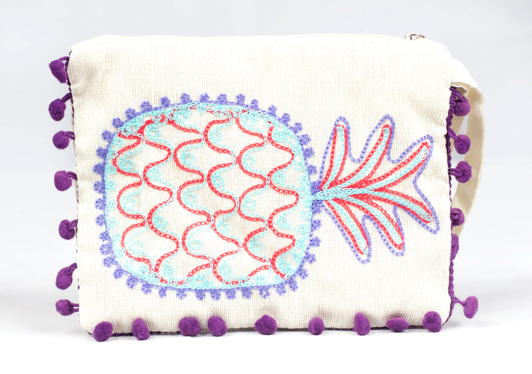 Pineapple Purple Clutch Bag