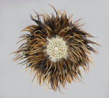 Load image into Gallery viewer, Brown Feather and shell wall hanging
