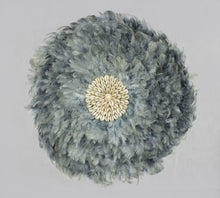 Load image into Gallery viewer, Grey Short Feather and Shell Wall Hanging
